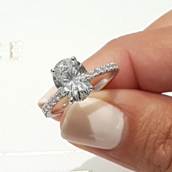 14k white gold engagement ring wedding 2ct diamond - Picture 2 of 6